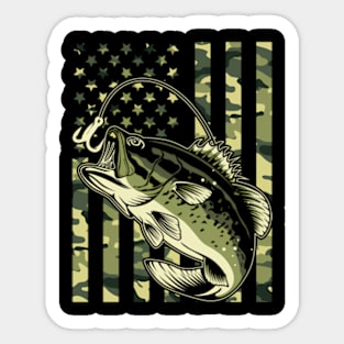 Fishing For Bass Fish Fisher Fishing Camouflage Sticker